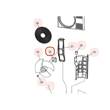 MOTEUR DE VENTILATION EXTERIEUR HITACHI Réf: HWRACXJ25WHAEA07