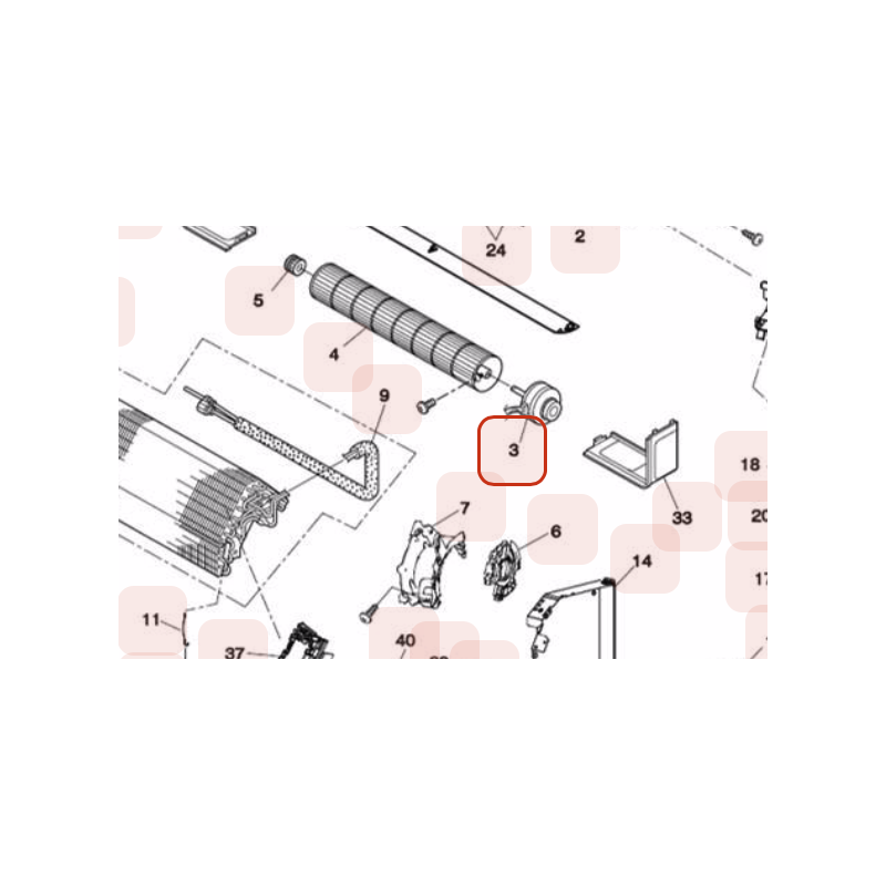 MOTEUR DE VENTILATION HITACHI Réf:HWRAKDJ18PHAEA04