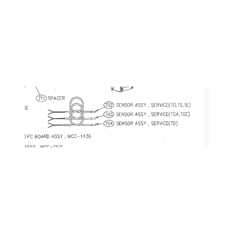 SONDE DE TEMPERATURE  EXTERIEURE TOSHIBA Réf : 43T50347