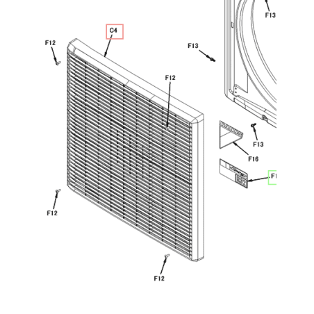 GRILLE GROUPE EXTERIEUR  DAIKIN Ref: 5037481