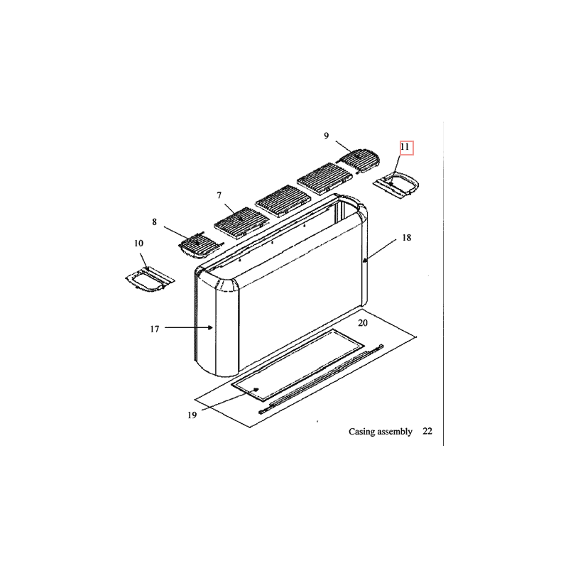 SUPPORT BOITIER COMMANDE FWL V*C DAIKIN Ref: 324711P