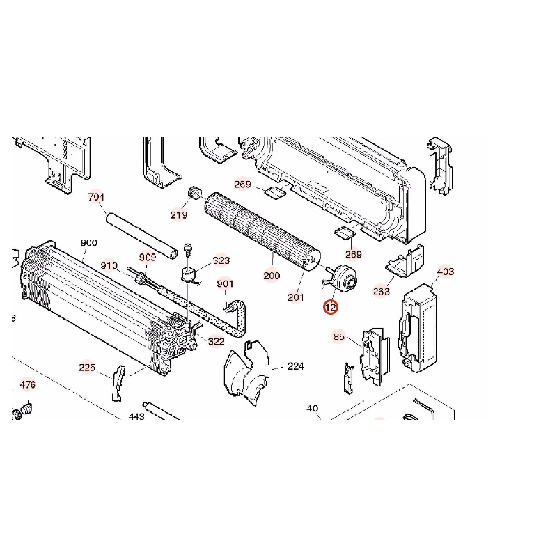 MOTEUR DE VENTILATION  HITACHI Réf: RASS40W2135