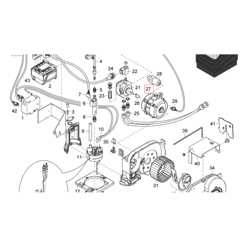 MOTEUR DE VENTILATION DE BRULEUR ROTEX  Ref: 5013299