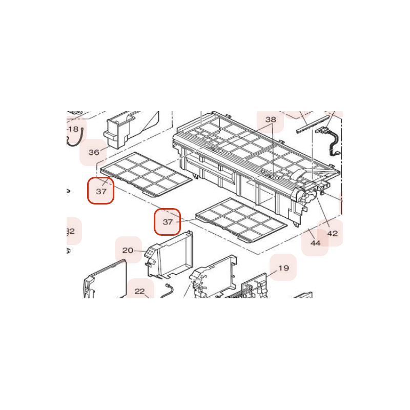 FILTRE DROIT OU GAUCHE HITACHI Réf: HWRAK25PSEWA25
