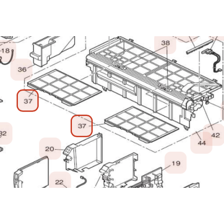 FILTRE DROIT OU GAUCHE HITACHI Réf: HWRAK25PSEWA25