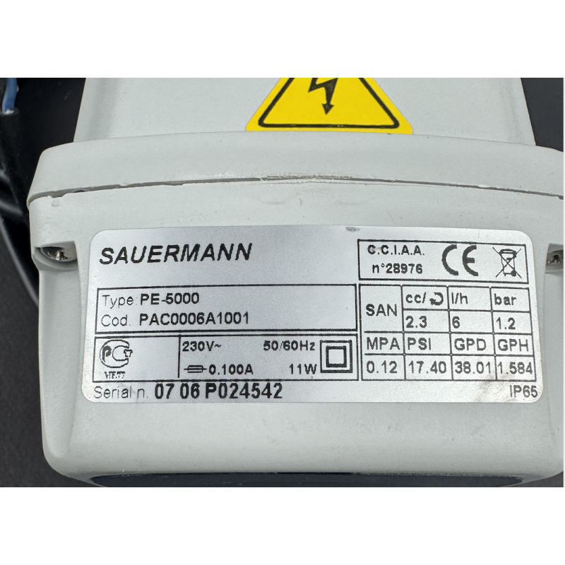 POMPE DE RELEVAGE PERISTALTIQUE SAUERMANN Réf : PE500