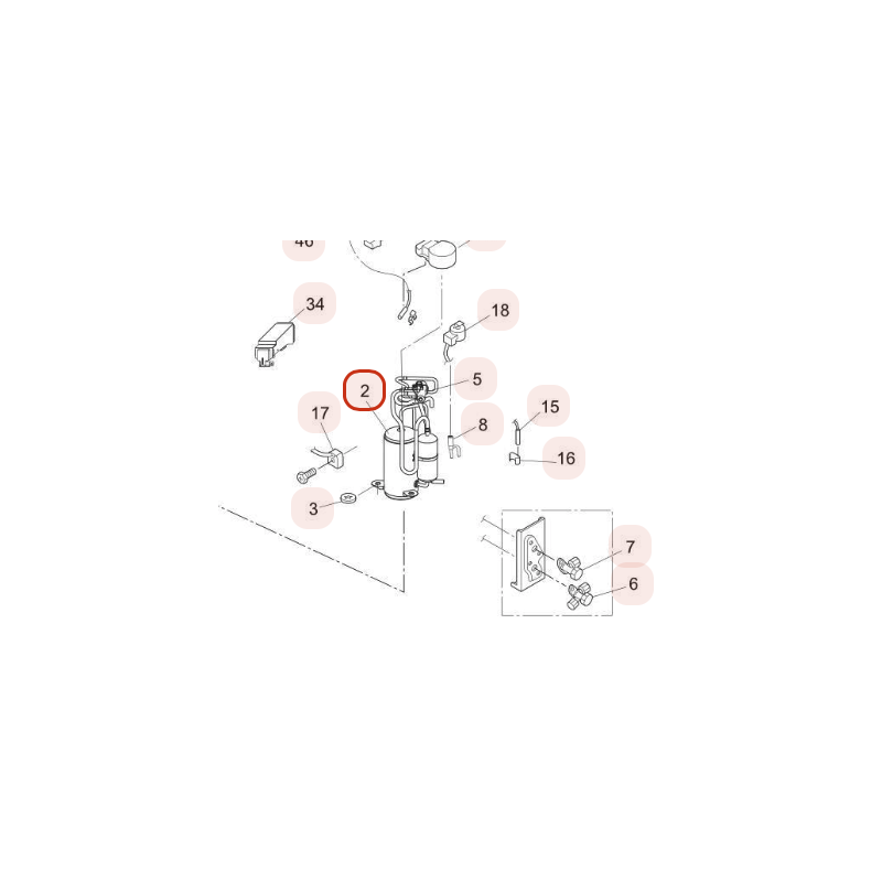 COMPRESSEUR HITACHI Réf : HWRAC50WEDA01