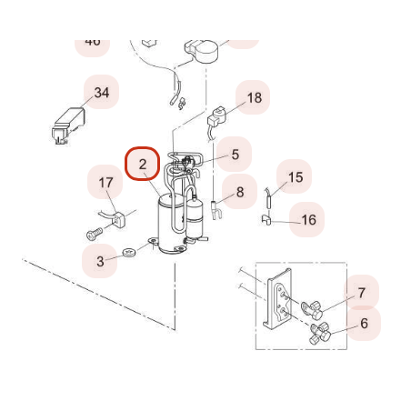 COMPRESSEUR HITACHI Réf : HWRAC50WEDA01