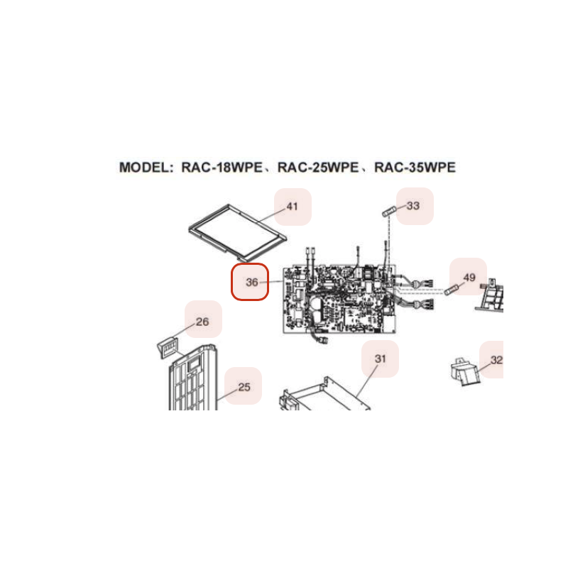 PLATINE DE CONTROLE HITACHI Réf: HWRAC35WPEA01