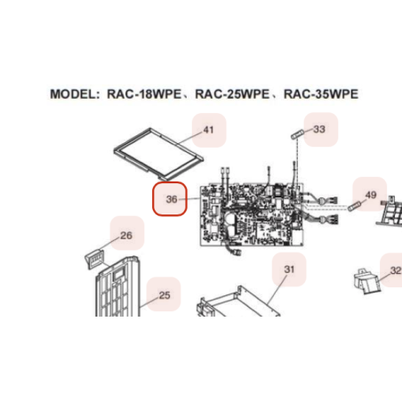 PLATINE DE CONTROLE HITACHI Réf: HWRAC35WPEA01