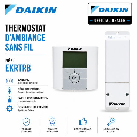 THERMOSTAT D'AMBIANCE SANS FIL DAIKIN ALTHERMA Réf:EKRTRB