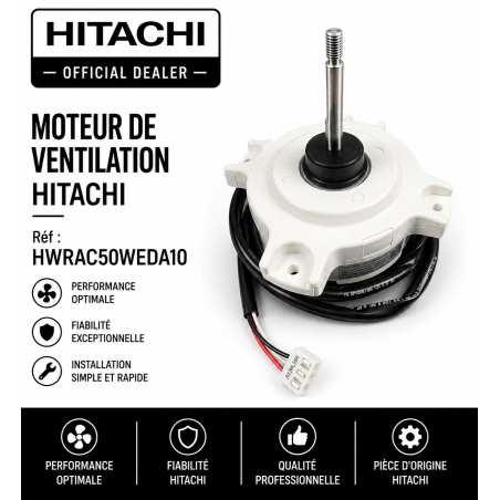 MOTEUR DE VENTILATION HITACHI  Réf: HWRAC50WEDA10