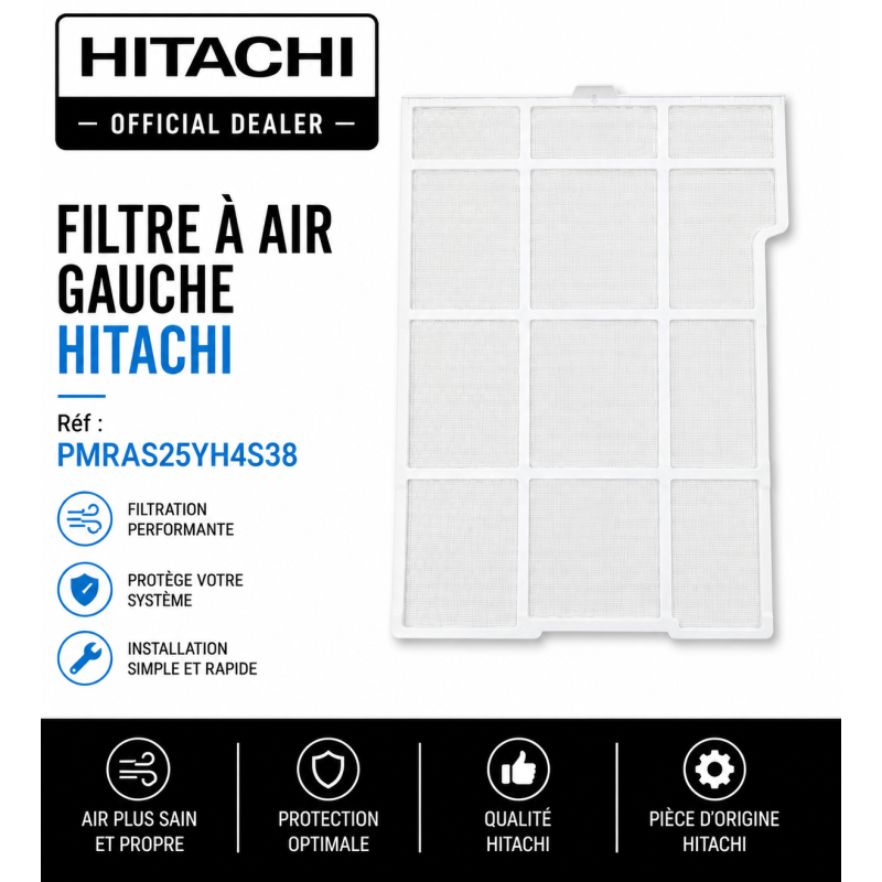 Filtre à air Hitachi gauche Réf: PMRAS25YH4S38