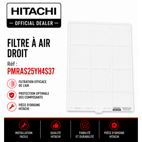 Filtre à air Hitachi droit réf:PMRAS25YH4S37