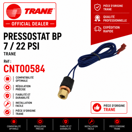 PRESSOSTAT BP  7 /22 PSI  TRANE Réf:CNT00584