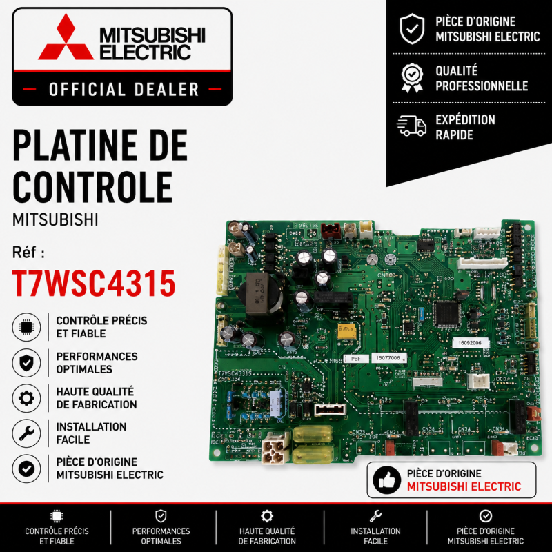 PLATINE DE CONTROLE MITSUBISHI Réf:T7WSC4315
