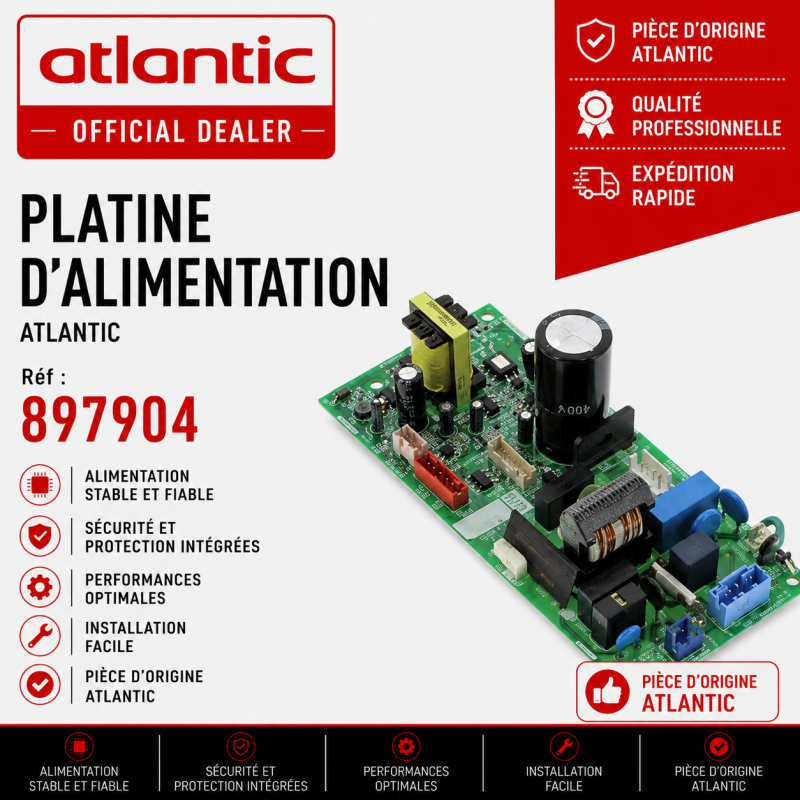 PLATINE D'ALIMENTATION ATLANTIC Réf :897904