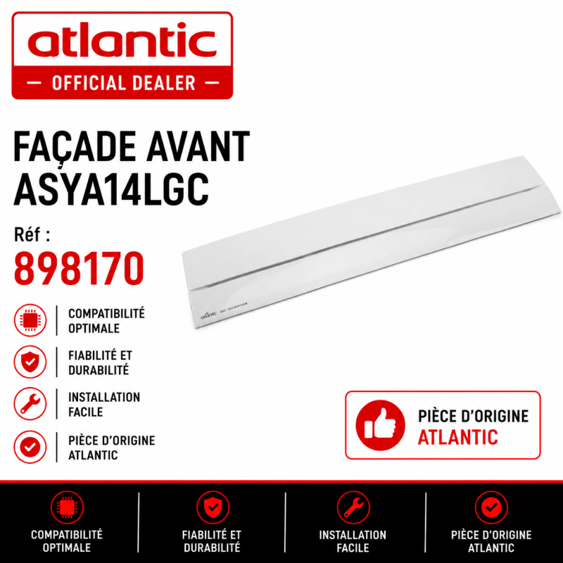 Façade avant climatisation reversible inverter ASYA14LGC Atlantic