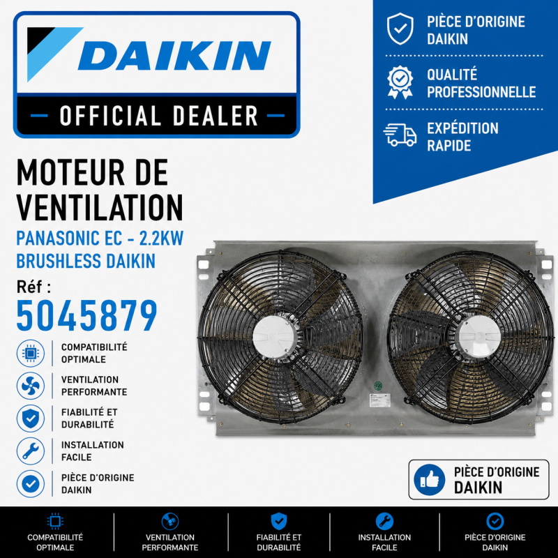 MOTEUR DE VENTILATION  PANASONIC EC - 2.2KW BRUSHLESS DAIKIN Ref: 5045879