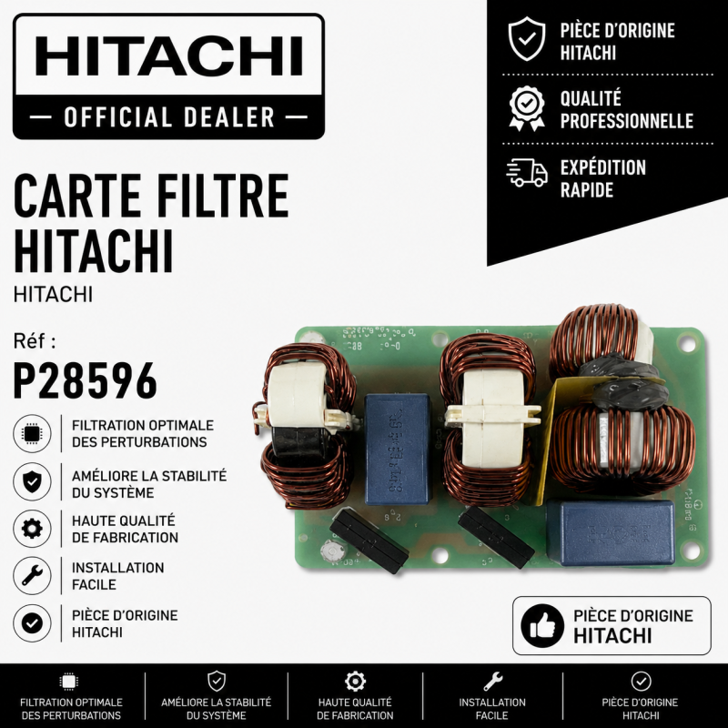 CARTE FILTRE HITACHI Réf :P28596