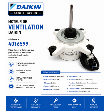 MOTEUR VENTIL KFD 380 50 8D 53W DAIKIN Ref: 4016599