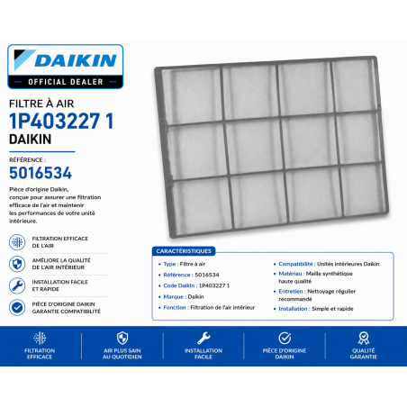 FILTRE A AIR 1P403227 1 DAIKIN Ref: 5016534
