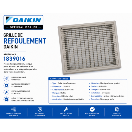grille daikin pièce détachée