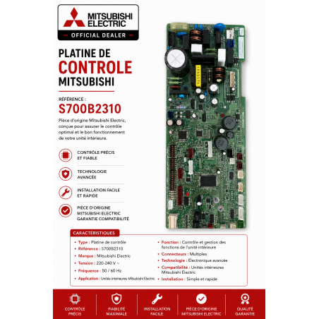 PLATINE DE CONTROLE MITSUBISHI Réf:S700B2310