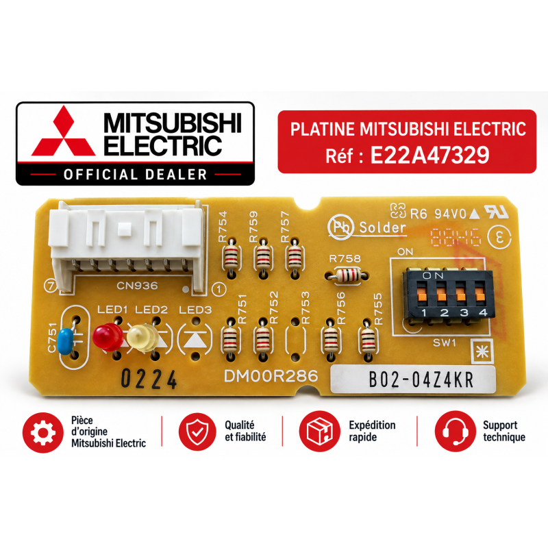 PLATINE DISPLAY PC BOARD MITSUBISHI ELECTRIC Réf: E22A47329