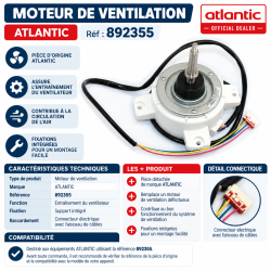 MOTEUR DE VENTILATION ATLANTIC Réf:892355