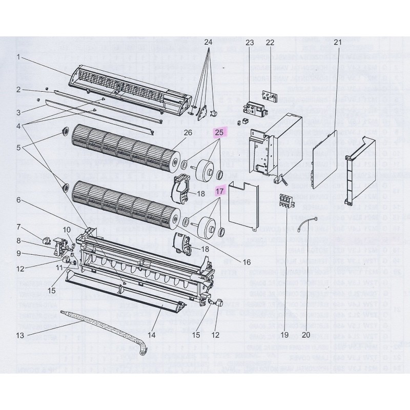 Moteur de turbine tangentielle haut et bas MITSUBISHI MFZ-VA.