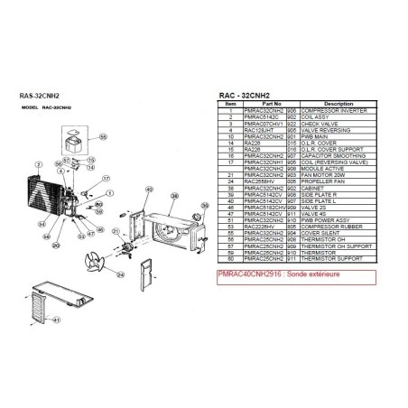 Carte electronique hitachi PMRAC32CNH2910
