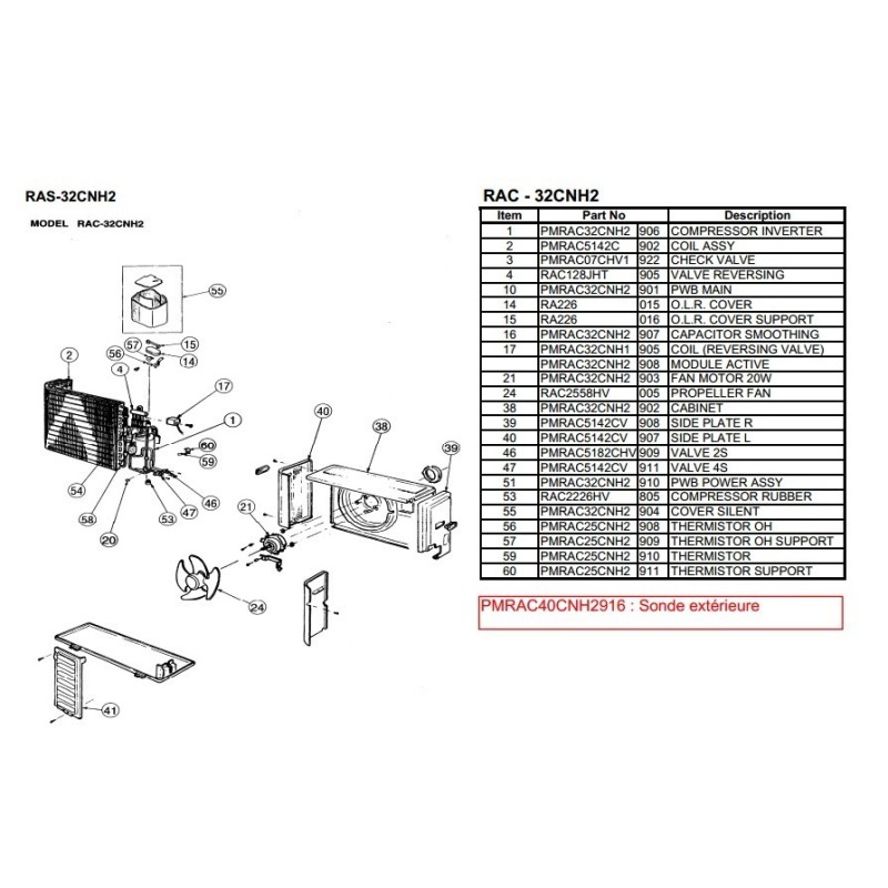 Carte electronique hitachi PMRAC32CNH2901