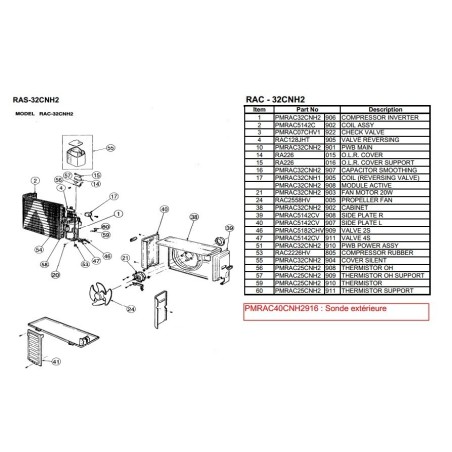 Carte electronique hitachi PMRAC32CNH2901