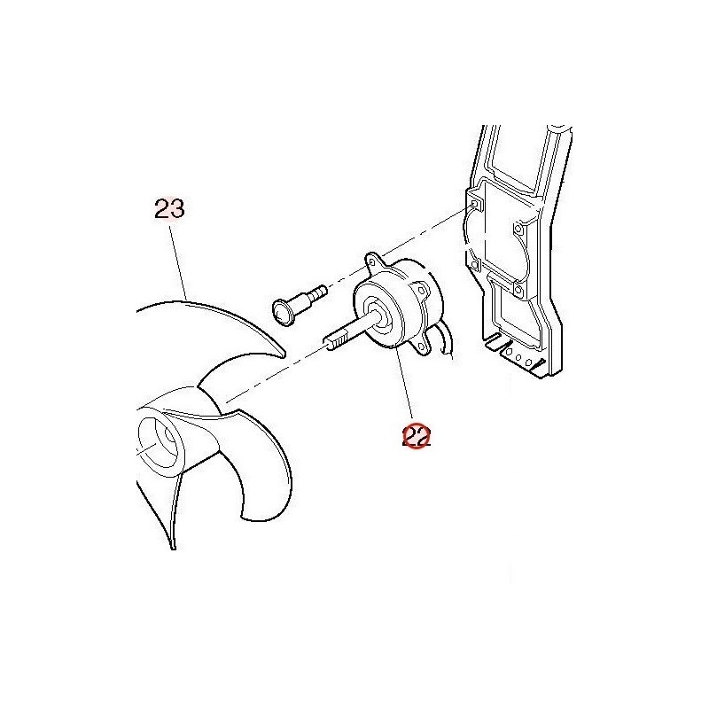 MOTEUR VENTILATEUR HITACHI réf:HWRAC25YH4A22