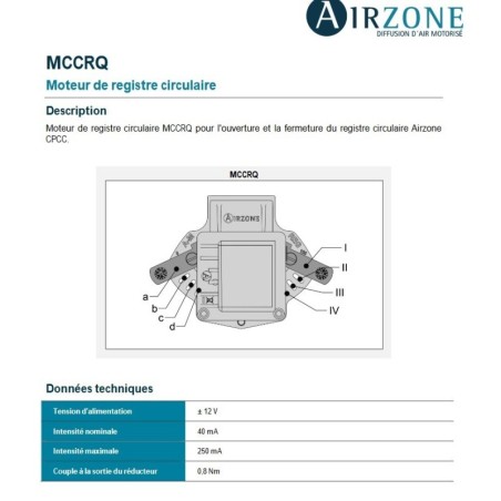 MOTEUR 12VOLTS AIRZONE réf:MCCRQ