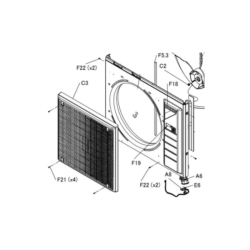 GRILLE DE DECHARGE 1P555939 1 DAIKIN Ref: 5024127