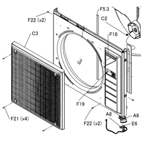 GRILLE DE DECHARGE 1P555939 1 DAIKIN Ref: 5024127