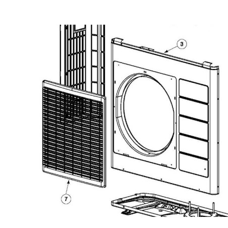 GRILLE EXTERIEURE HITACHI Réf:PMRAC70YHAS05