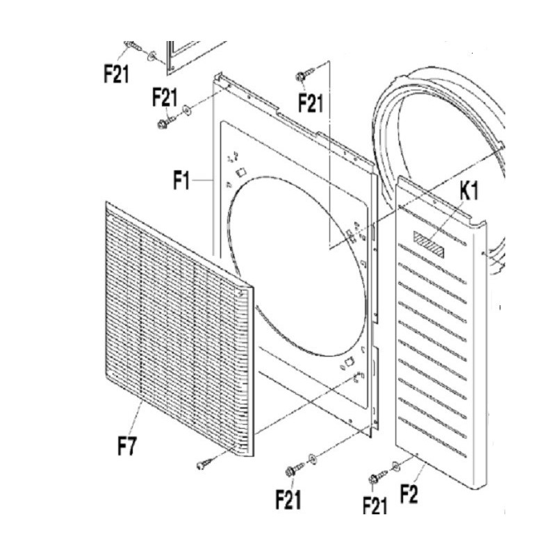 GRILLE AVANT EX1182152 4MXS80D 4MKS90D DAIKIN Ref: 118215J