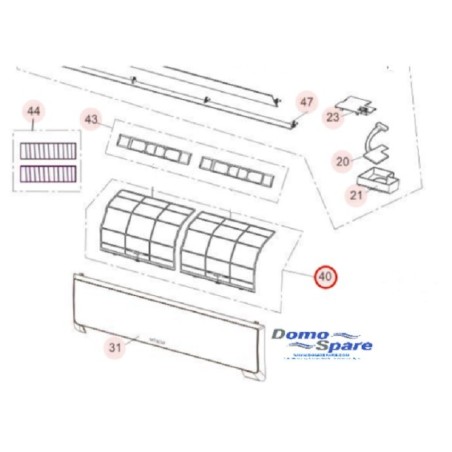 FILTRE DROITE  ou GAUCHE HITACHI Réf:HWRAK25PXB920