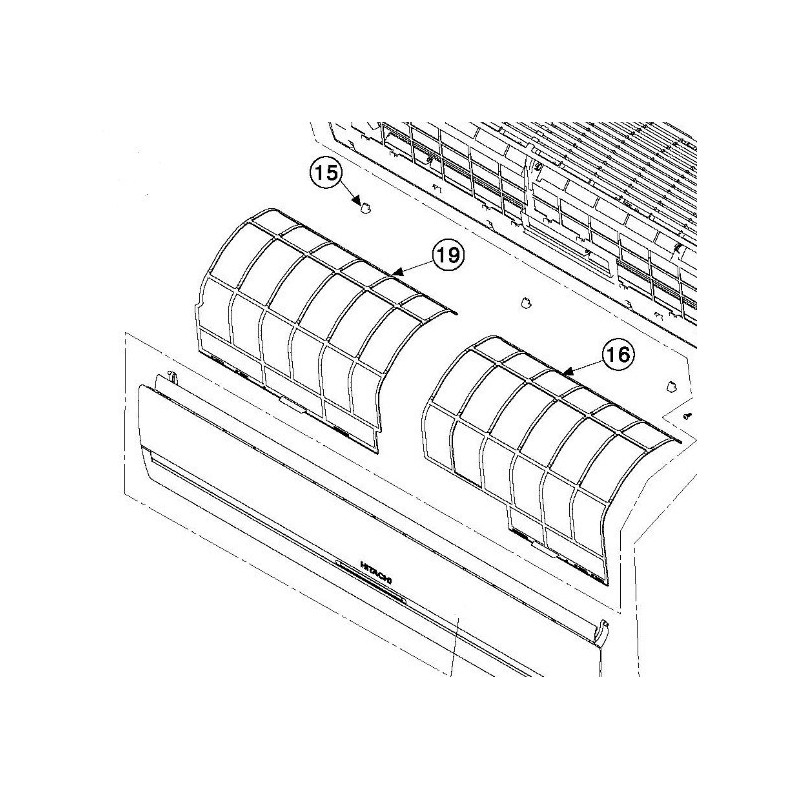 FILTRE GAUCHE HITACHI Réf:PMRAS72CHA3008