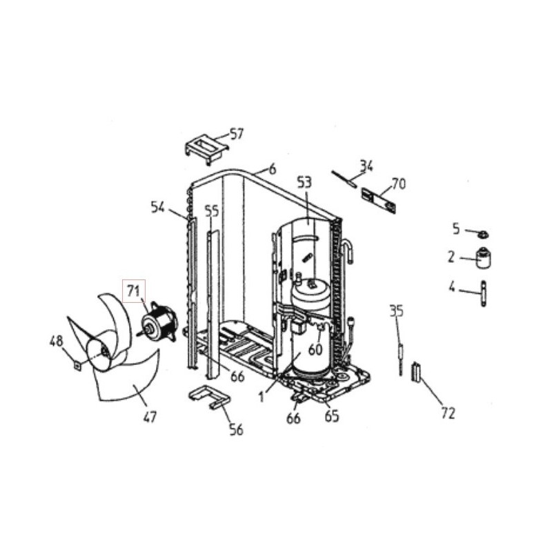 MOTEUR VENTIL 65W 220 240V YFK 65 6 DAIKIN Ref: 4015817