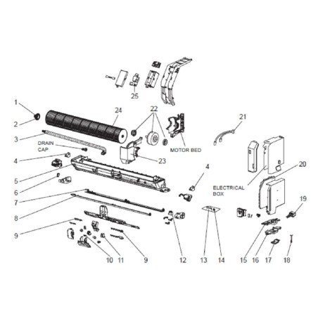MOTEUR DE BALAYAGE UNITE INTERIEUR MITSUBISHI Réf:E22C33303