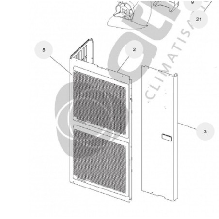 Grille de protection avant climatisation réversible inverter AOYR24LCC Atlantic