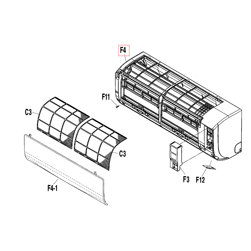 H_GRILLE AVANT  1P538148 1 DAIKIN Ref: 5022185