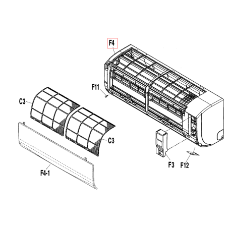 H_GRILLE AVANT  1P538148 1 DAIKIN Ref: 5022185