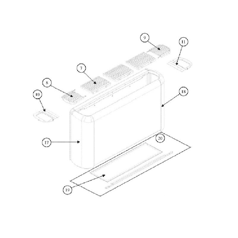 PORTILLON DE GRILLE COTE DROIT FW* FWL C DAIKIN Ref: 324710P