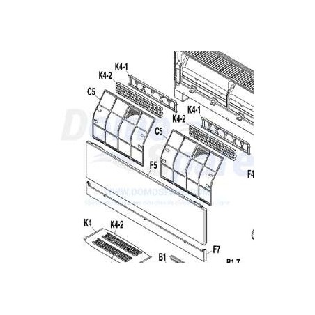 FACADE PARTIE HAUTE FTXG25 35EW DAIKIN Ref: 166107J