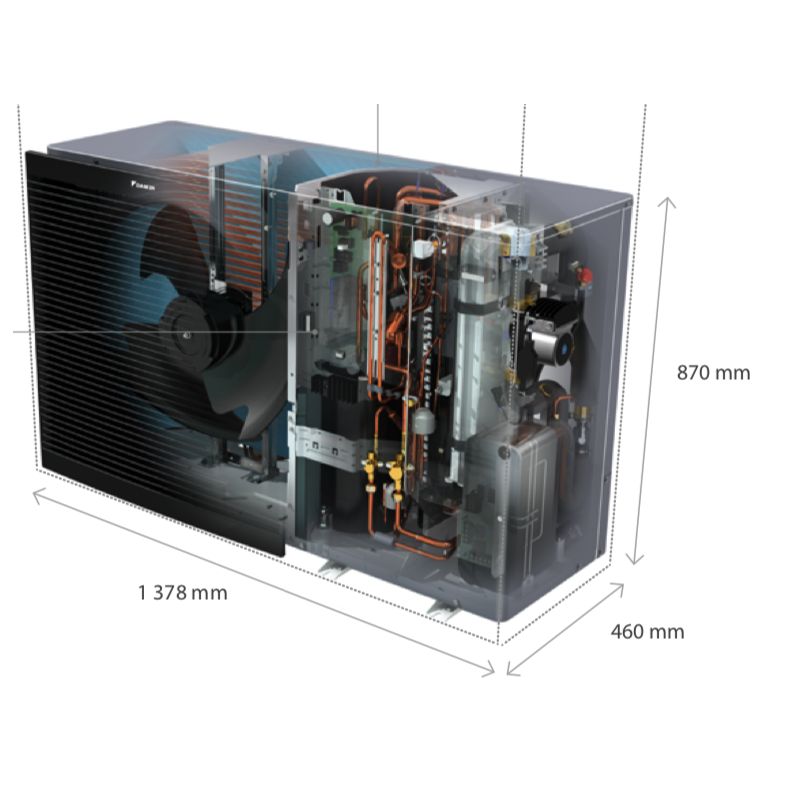 POMPE A CHALEUR AIR/EAU MONOBLOC R32 DAIKIN Réf:EDLA11DV3
